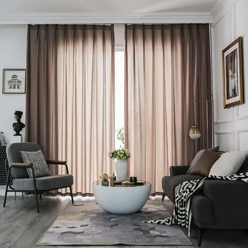 Miniatura 2 de Cortinas Semitransparentes Marrones con Pliegues de Pellizco para Ventana de 96 Pulgadas de Largo, 2 Paneles, Terciopelo de Lujo Suave al Tacto
