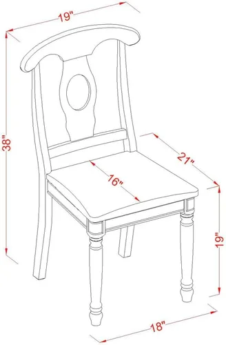 Miniatura 6 de East West Furniture ESKE3-BCH-LC - Juego de mesa y sillas de cocina de 3 piezas que contiene una mesa de comedor redonda con pedestal y 2 sillas