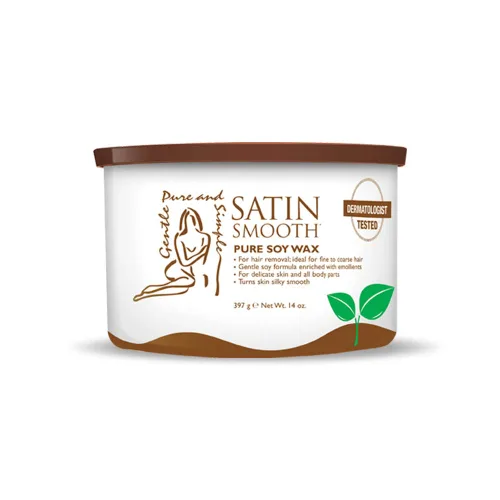 Miniatura 11 de Cera depilatoria en crema de lujo Satin Smooth - Cera suave para cara y cuerpo, depilación profesional para piel sensible, cabello grueso y rizado