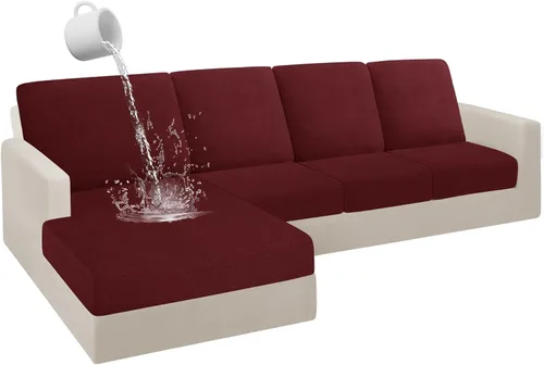 Miniatura 53 de HDCAXKJ Fundas de Cojines para Sofá Seccional 100% Impermeables, 3 Piezas, Forma de L, Funda Seccional Elástica para Chaise, Juego de Fundas