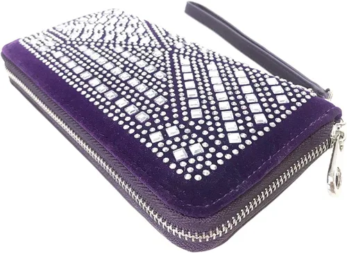 Miniatura 2 de Gem Sparkle - Cartera a juego con diamantes de imitación para bolso brillante, Púrpura