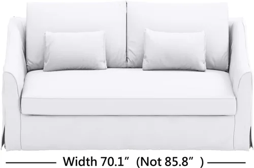 Miniatura 3 de Farlov Funda de repuesto para sofá biplaza (ancho 70 pulgadas, no 85.8 pulgadas) compatible solo con IKEA Farlove funda (algodón blanco 70 pulgadas)