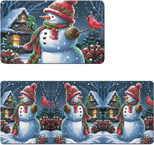 Miniatura 6 de Tapete de baño de muñeco de nieve para bañera, antideslizante, de secado rápido y absorbente, tierra de diatomeas, fregadero, dormitorio, cocina