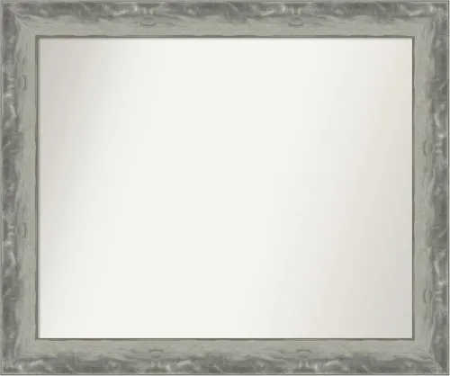 Miniatura 238 de Amanti Art Espejo de baño plateado para sobre el fregadero, 24 x 24 pulgadas, espejo cuadrado de peltre forjado a medida, marco de madera casual