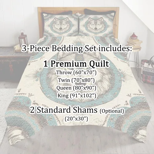 Miniatura 5 de Edredón de lobo personalizado, diseño nativo de ojos azules, tamaño matrimonial, juego de edredón de tamaño King, decoración para habitación