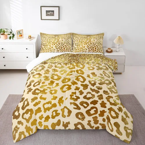 Miniatura 22 de Juego de edredón Manfei Leopardo Rosa Tamaño Individual, Juego de ropa de cama con estampado de cebra negro y blanco 2 piezas para decoración