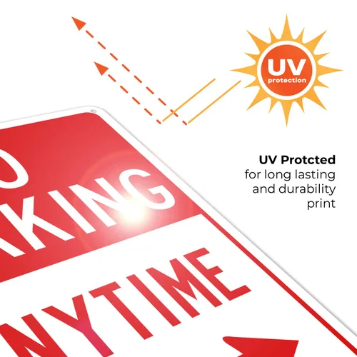 Miniatura 7 de SIGO SIGNS señal con la leyenda "No Parking Anytime", grande 10 x 14 pulgadas, de aluminio, para uso interior o exterior