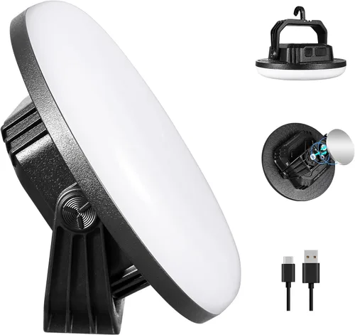 Miniatura 17 de VAVOFO Linterna LED de Campamento Recargable de 30W, 3000LM, 124 LED con 3 Modos de Iluminación, Luz Portátil para Tienda de 7200mAh con Imán