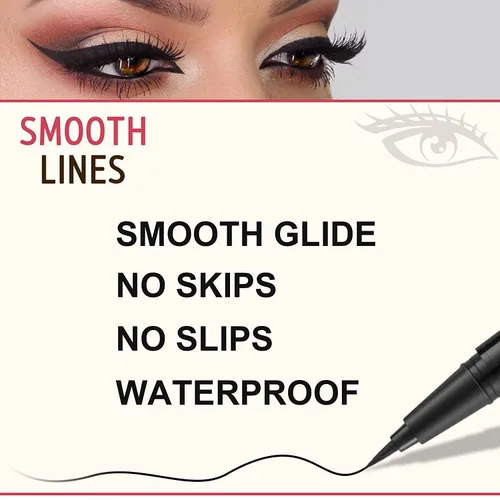 Miniatura 2 de LAVONE Delineador de ojos líquido impermeable Secado rápido Punta ultrafina Fórmula a prueba de manchas para maquillaje de ojos duradero