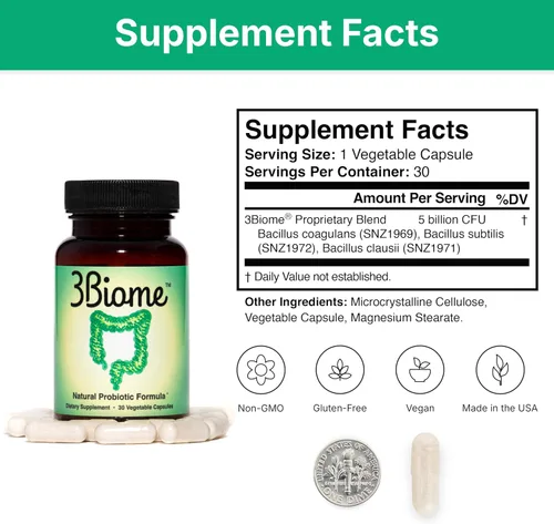 Miniatura 10 de 3Biome - Suplemento probiótico natural - Sin GMO, vegano, sin gluten