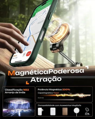 Miniatura 808 de TOCOL Funda para iPhone 11, compatible con Magsafe, protección completa de cámara, imanes integrados, protección contra caídas, funda translúcida