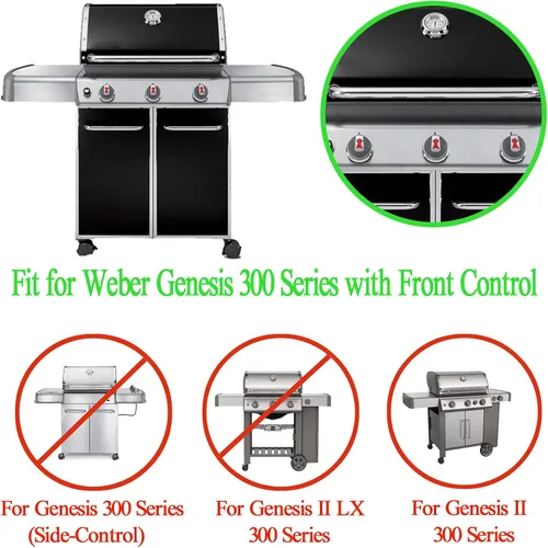 Miniatura 3 de GasSaf Deflector de calor de repuesto para Weber 65505 7622, Genesis 300 Series (2011-más reciente) E310 E320 E330 S310 S320 S330 con control