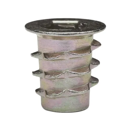 E-Z LOK Inserto roscado para madera blanda, insertos de rosca hexagonal de zinc 1/4-20 roscas internas, 0.512 in de longitud, paquete de 100