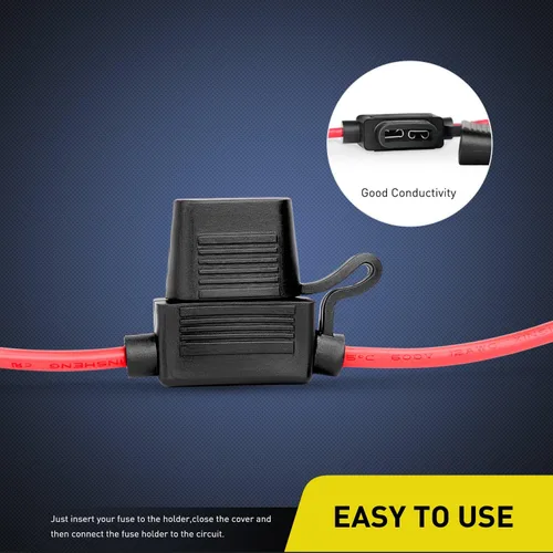 Miniatura 4 de Nilight 10 Pack NI-FH01 Portafusibles en línea 14AWG Arnés de cableado ATC/ATO Fusible automotriz de 30AMP de cuchilla -10, 2 años de garantía