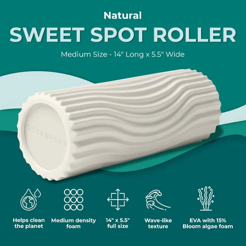 Miniatura 2 de Oceanfoam Sweet Spot - Rodillo de espuma mediano para ejercicio de 14" x 5.5" - Rodillo de espuma de densidad media para terapia física, masaje