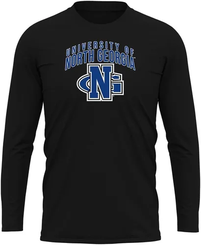 Miniatura 67 de Camisa deportiva de manga larga oficial de la NCAA Collegiate para hombre, colección negra con logotipo primario