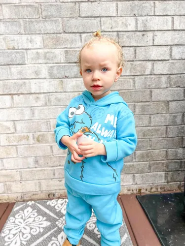 Miniatura 5 de Sesame Street Elmo Cookie Monster - Conjunto de sudadera con capucha y pantalones para niños pequeños