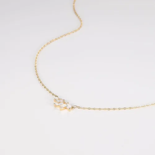 Miniatura 6 de HANLI Diamond Necklaces for Women Dainty Gold Necklace 14K Gold Plated Simple CZ Moon Star Pendant Necklace Trendy Gold Necklace Jewelry Gifts for