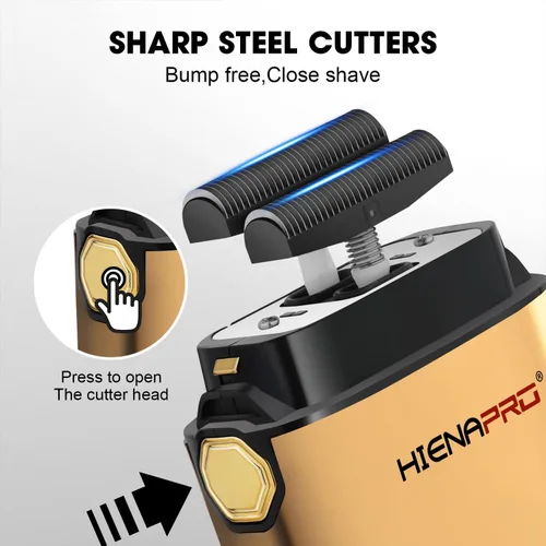 Miniatura 3 de HIENA PRO Afeitadora de aluminio para hombres barbería, recortadora eléctrica doble, maquinilla de afeitar eléctrica profesional, afeitadora