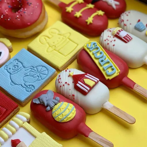 Miniatura 4 de Moldes de silicona para fondant de circo, 2 unidades, moldes de chocolate de elefante payaso, molde de cocina para hornear para decoración