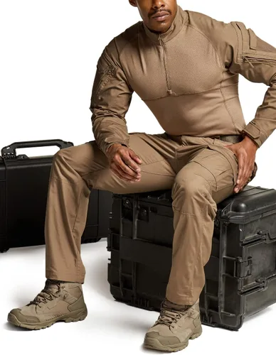 Miniatura 3 de CQR - Pantalones tácticos tipo cargo para hombre, tejido anti-rasgaduras, resistentes al agua, ligeros, para uso diario, trabajo, senderismo