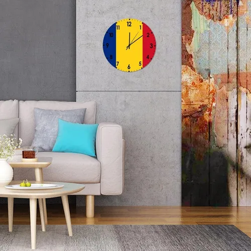 Miniatura 481 de Cheyan Reloj de pared con bandera de Canadá de 12 pulgadas, silencioso, sin tictac, de PVC, funciona con pilas, reloj redondo decorativo, regalo