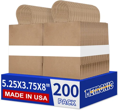 Miniatura 19 de METRONIC Bolsas de papel marrón de 10 x 5 x 13 pulgadas, 50 unidades, bolsas de regalo de papel kraft de tamaño mediano con asas, bolsa de papel