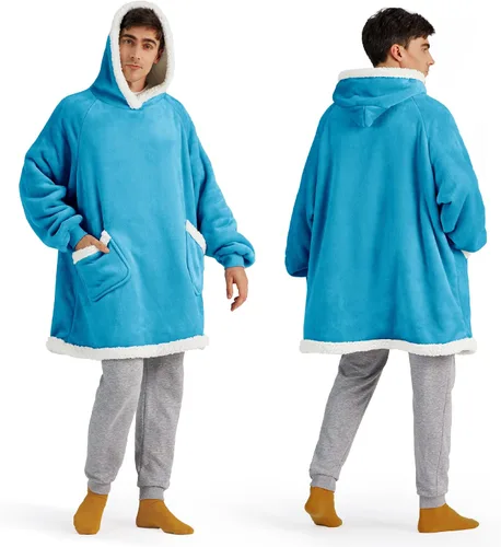Miniatura 53 de Bedsure Manta con Capucha, Manta Portátil con Capucha como Regalos para Mamá, Regalos de Cumpleaños para Mujeres, Niños y Adolescentes, Sudadera