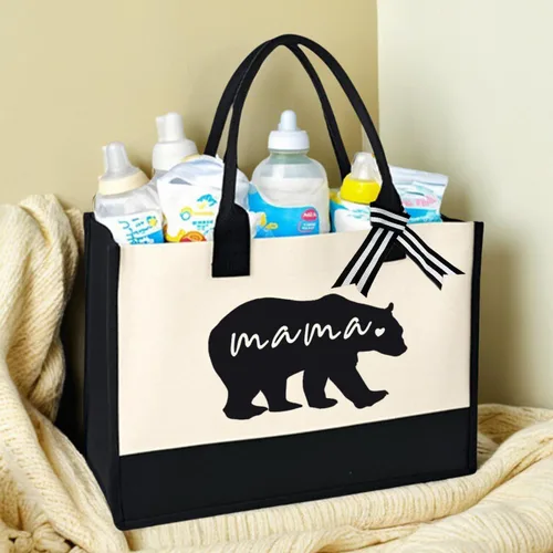 Miniatura 6 de Mothers Day Gifts for New Mom Pregnancy Gifts Tote Bags for Women Mommy Mama Tote Bag for Hospital Shopping Birthday