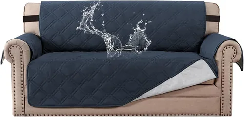 Miniatura 9 de H.VERSAILTEX Funda de sofá 100% impermeable, lavable, antideslizante, para 3 cojines, protector de muebles para mascotas, fundas de sofá