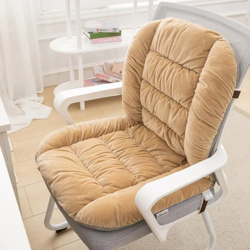 Miniatura 12 de Cojín para silla de escritorio, cojín para silla de oficina, cojín de asiento con soporte de espalda, almohadilla integrada con banda fija