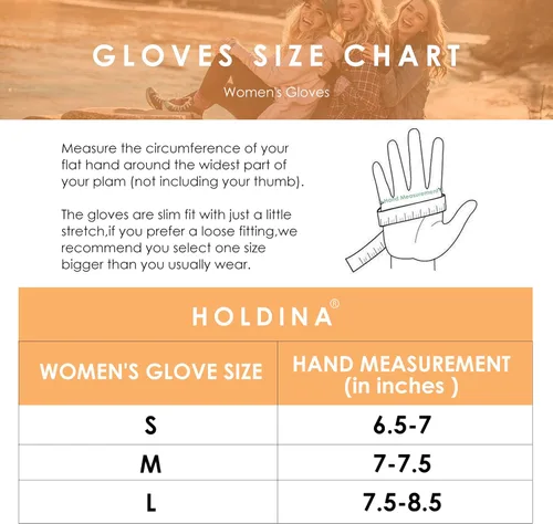 Miniatura 5 de HOLDINA Winter Gloves Women with Touchscreen Fingers,Gloves for Women Water-Resistant with Anti-Slip Leather
