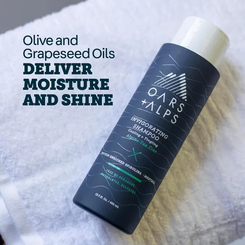 Miniatura 7 de Oars + Alps Champú para cabello sin sulfato para hombres y mujeres, champú para cabello infundido con hamamelis y aceite de árbol de té, nutritivo e
