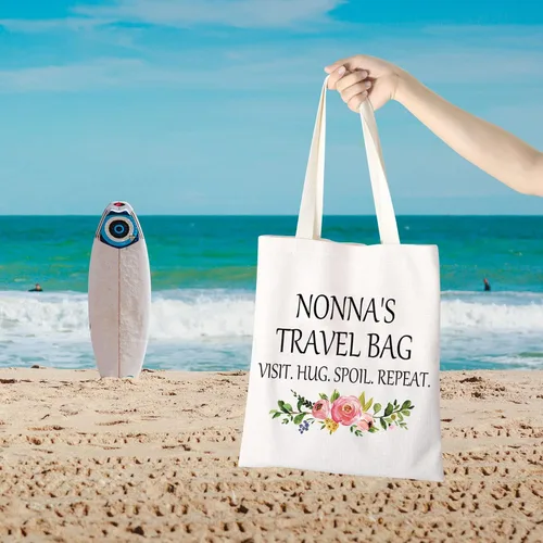 Miniatura 3 de GJTIM Nonna Regalo para abuela de nietos Nonna regalo de viaje abuela bolsa de maquillaje bolsa de maquillaje, Bolso beige, Talla única