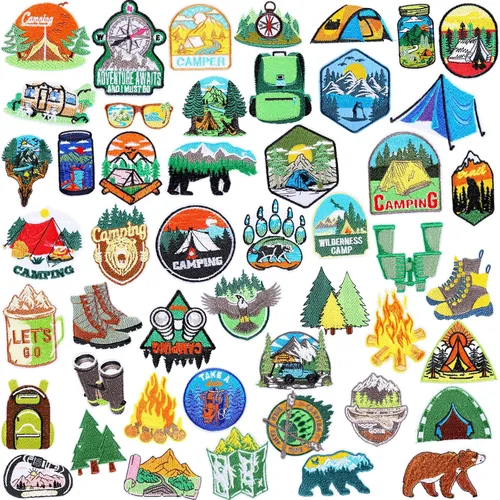 Miniatura 19 de Hotop 48 piezas de parches de Alaska para planchar, bordados con osos polares, ballenas, leones marinos, focas, renos, elementos naturales