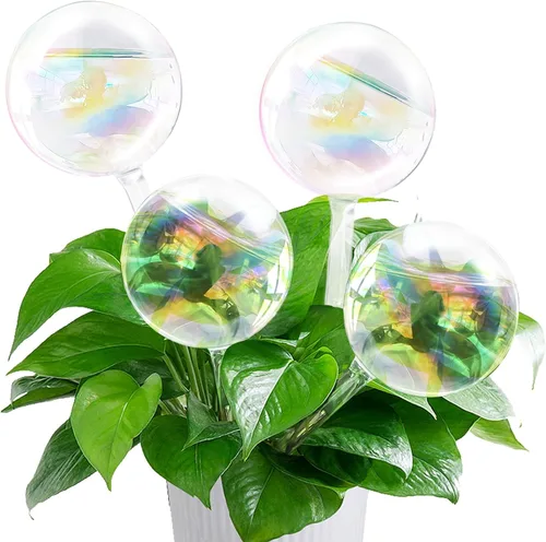 Miniatura 7 de Pynqdfu 2 globos de riego de plantas, dispositivos de riego de vidrio degradado de arco iris, accesorios de plantas de riego automático