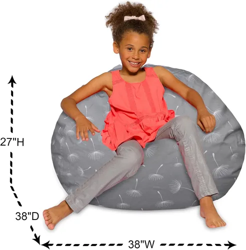 Miniatura 2 de Posh Creations - Sillón puff para niños, adolescentes y adultos, incluye funda extraíble y lavable a máquina, tamaño grande de 38 pulgadas, lona