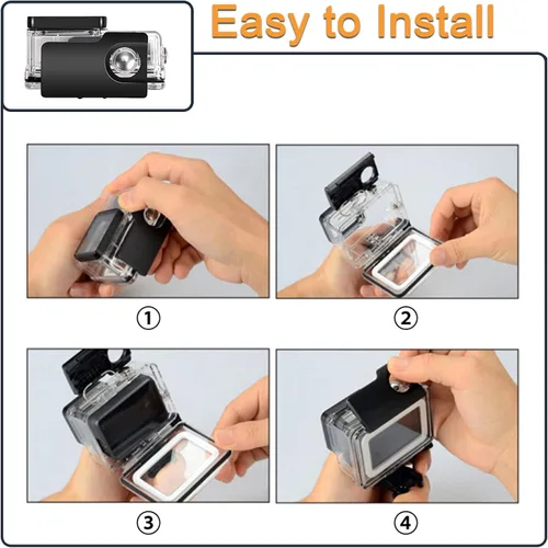 Miniatura 7 de Carcasa impermeable para GoPro Hero 5 6 7 Negro, carcasa protectora de buceo subacuático con soporte para Go Pro Hero5 6 Hero7 Kit de accesorios