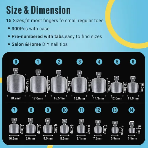 Miniatura 7 de SINOKAME - Uñas postizas transparentes a presión cortas con kit de pegamento para uñas, puntas de uñas postizas pintables mate, para camas de uñas