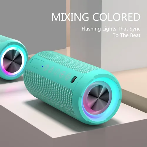 Miniatura 2 de Ortizan - Parlante Bluetooth 5.3, inalámbrico, impermeable IPX7, sonido estéreo de 24 W, graves profundos, luces RGB, emparejamiento doble, 30 horas