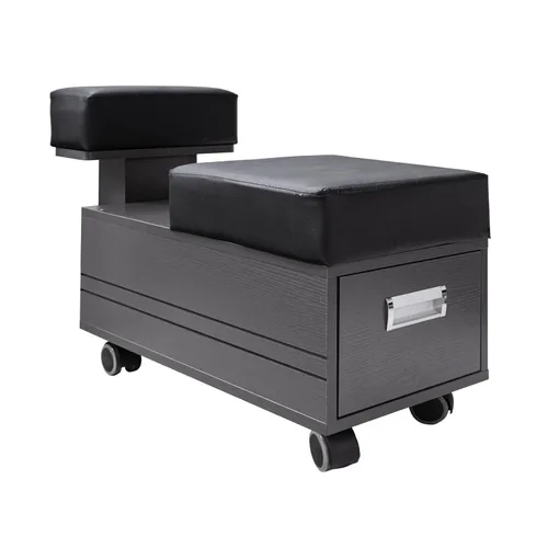 AleraII - Carrito de pedicura con reposapiés, muebles de salón de belleza y spa, color gris