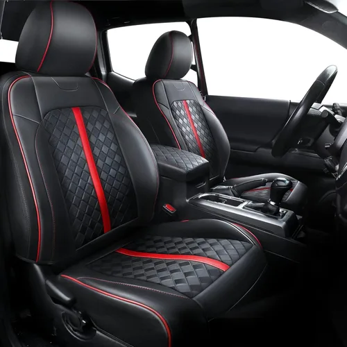 Miniatura 14 de Carlimeki Fundas de asiento personalizadas para Tacoma 2005 2006 2007 2008 2009 2010 2011 2012 2013 2014 2015 Crew Cab 2ª Gen Tacoma Base