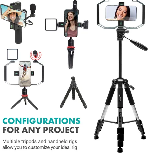 Miniatura 3 de Movo iVlog5 - Kit de vlogging de director para iPhone - Kit de inicio compatible con Lightning YouTube - Accesorios: trípode, soporte para teléfono