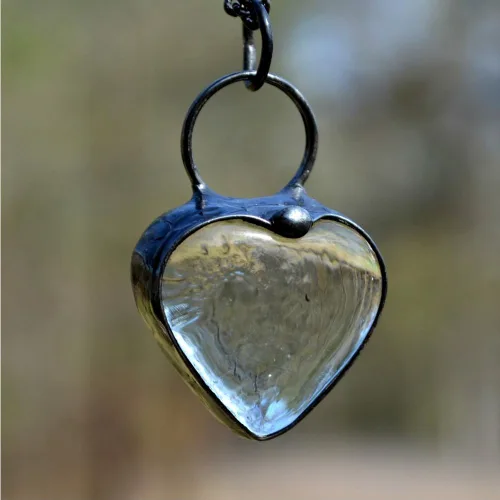 Miniatura 8 de Handmade Glass Chunky Heart Necklace