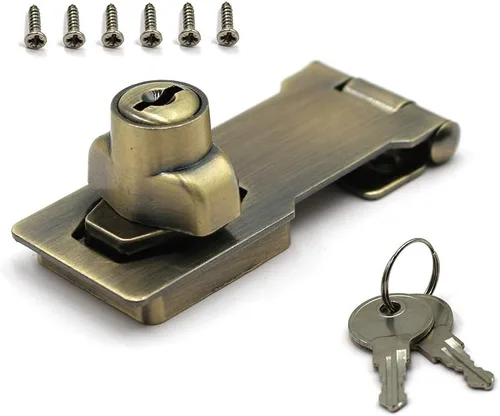 Miniatura 8 de 2 cerraduras de cerrojo con llave de 4 "x 1-5/8" pestillo de seguridad cerradura de puerta con llave