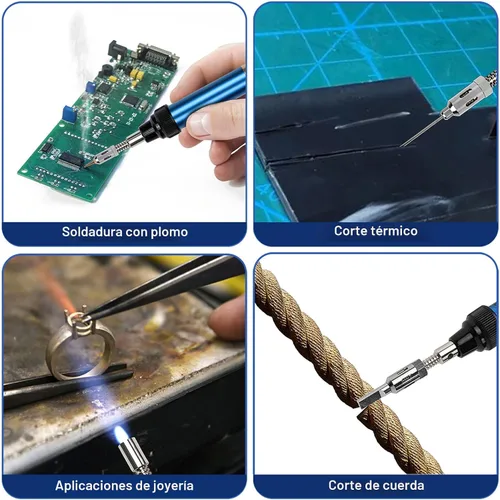 Miniatura 6 de BLUEFIRE Kit de Antorcha de Soldadura Mini Lápiz de Gas MAP/MAPP de 3' con Manguera Multifunción Antorcha de Propano con Encendedor de Pedernal