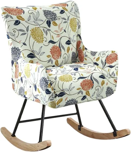 Miniatura 9 de Funda elástica para silla mecedora de guardería, funda estampada para sillón con acento mecedor, para sala de estar, dormitorio, oficinas, 01