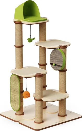 PETLIBRO Infinity - Torre de árbol para gatos de interior, diseño modular con cama para gatos, juguete, almohadillas de fieltro, postes rascadores