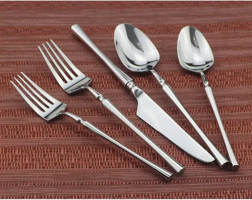 Miniatura 5 de Juego de cubiertos de 20 piezas, acero inoxidable 18/10, acabado satinado, juego de cubiertos para el hogar, elegante juego de utensilios de cocina