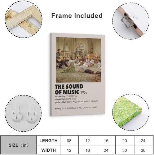 Miniatura 4 de CLBCIHWFN The Film Sound of Music - Pósteres artísticos musicales de cine retro para habitación, estética y arte de pared, póster de decoración